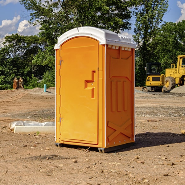 how often are the portable restrooms cleaned and serviced during a rental period in Greene County Indiana